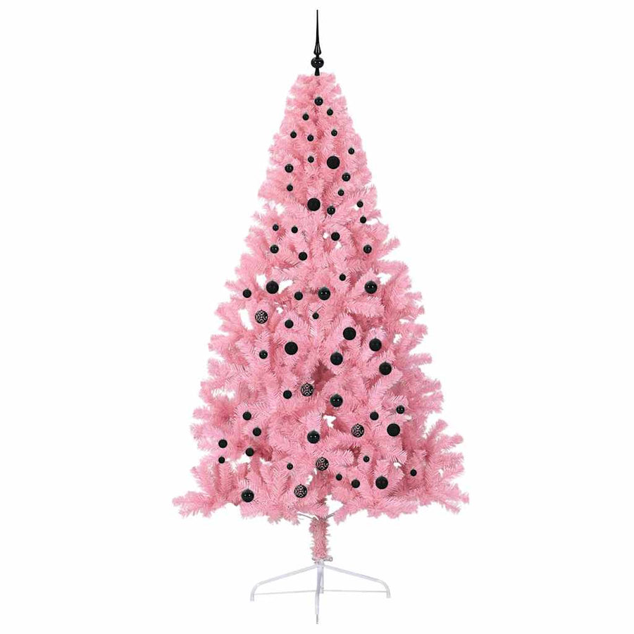 Kunstmatig Voorverlicht Kerstboom met 300 LED Roze 240 cm PVC