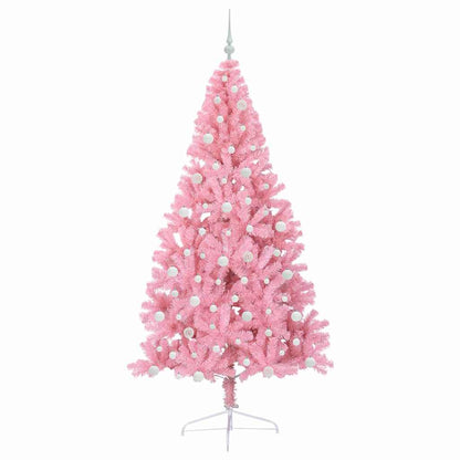 Kunstmatig Voorverlicht Kerstboom met 300 LED Roze 240 cm PVC