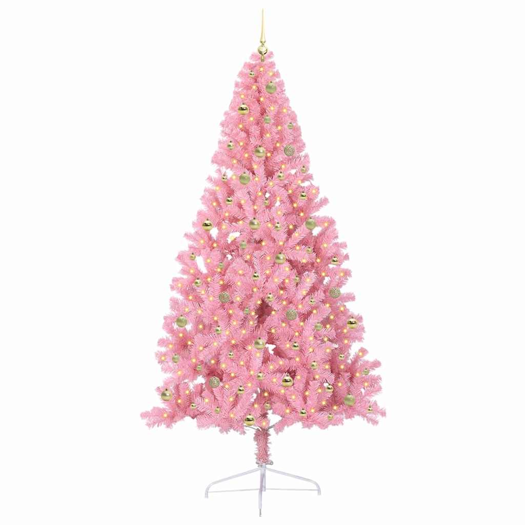 Kunstmatig Voorverlicht Kerstboom Roze 240 cm PVC