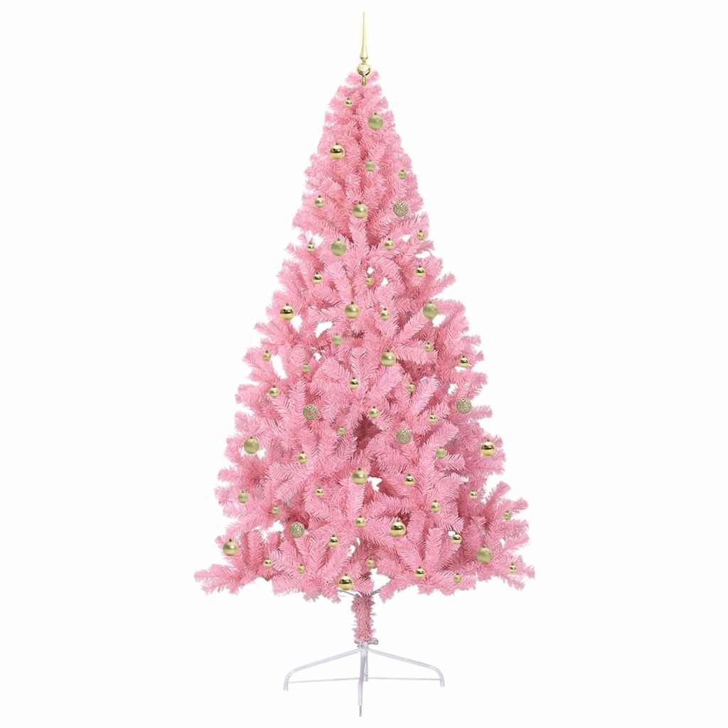 Kunstmatig Voorverlicht Kerstboom Roze 240 cm PVC