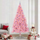 Kunstkerstboom 240 cm roze met 300 warmwit LED