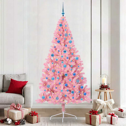 Kunstmatig Voorverlicht Kerstboom met 300 LED Roze 240 cm PVC