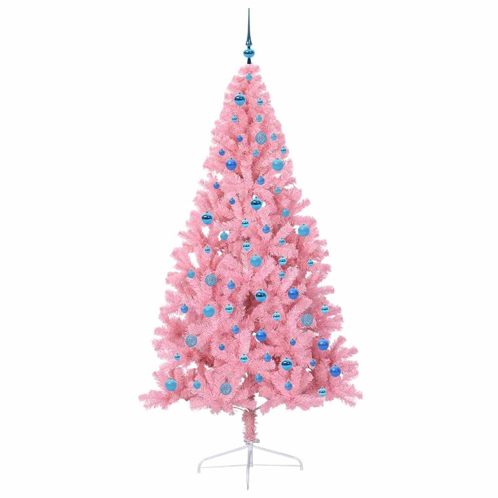 Kunstmatig Voorverlicht Kerstboom met 300 LED Roze 240 cm PVC