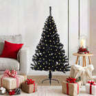 Kerstboom 120 cm zwart met 150 LED PVC