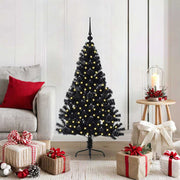 Kunstkerstboom 120 cm zwart met 150 LED