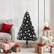 Kerstboom 120 cm zwart 150 LED PVC