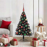 Kerstboom 120 cm zwart met 150 LED PVC