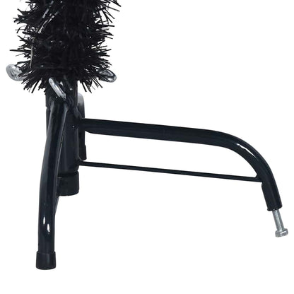 Kunstmatig Voorverlicht Kerstboom met 150 LED Zwart 150 cm PVC