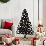 Kunstkerstboom 150 cm zwart met 150 LED
