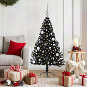 Kunstkerstboom 150 cm zwart 150 LED