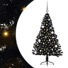 Kunstmatig Voorverlicht Kerstboom met 150 LED Zwart 150 cm PVC