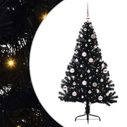 Kunstkerstboom 150 cm zwart met 150 LED