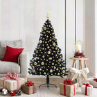 Kerstboom 150 cm zwart met 150 warmwit LED