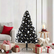 Kunstkerstboom 150 cm zwart met 150 LED