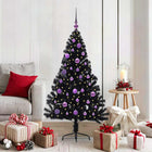 Kerstboom 150 cm zwart met 150 LED