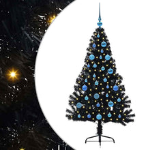 Kunstmatig Voorverlicht Kerstboom met 150 LED Zwart 150 cm PVC