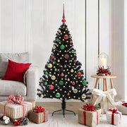 Kunstkerstboom 150 cm zwart met 150 LED