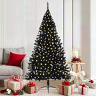 Kunstkerstboom 180 cm zwart met 300 LED
