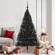 Kerstboom 180 cm zwart met 300 LED PVC