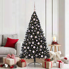 Kerstboom 180 cm zwart met 300 LED PVC