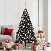 Kerstboom 180 cm zwart met 300 LED PVC
