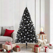 Kerstboom 180 cm zwart met 300 LED PVC