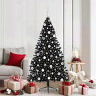 Kerstboom 180 cm zwart met 300 LED PVC