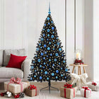 Kerstboom 180 cm zwart met 300 LED PVC