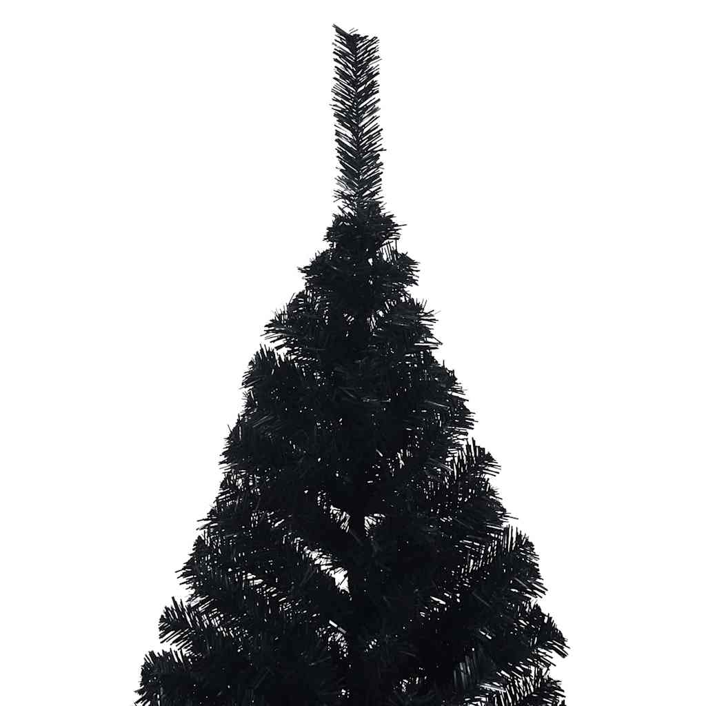 Kunstkerstboom met decoratieve touwlichten Zwart 210 cm PVC