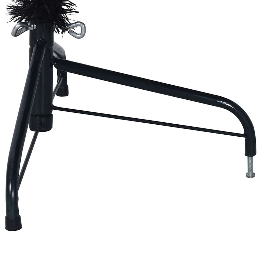 Kunstkerstboom met decoratieve touwlichten Zwart 210 cm PVC