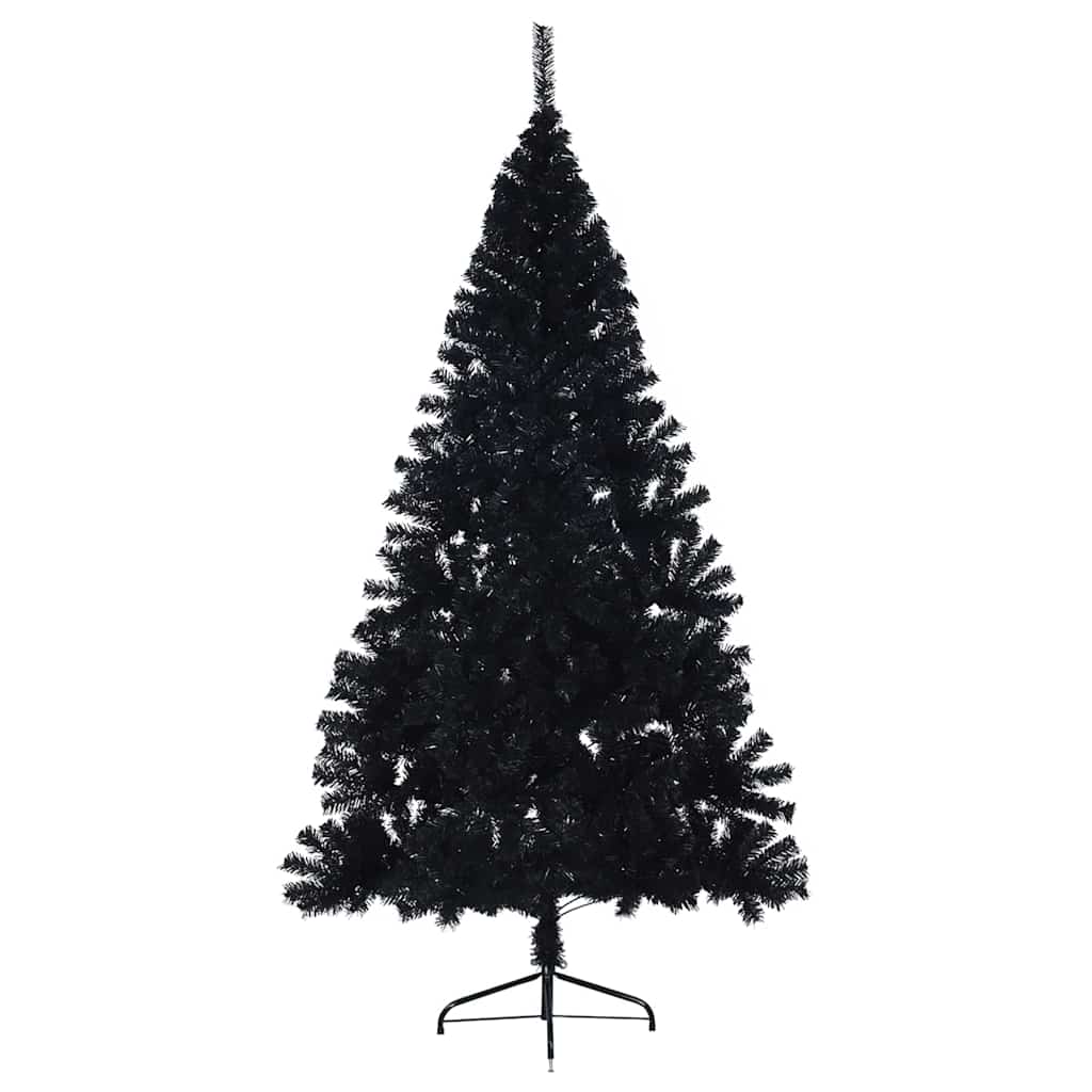 Kunstkerstboom met decoratieve touwlichten Zwart 210 cm PVC