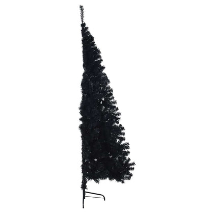 Kunstkerstboom met decoratieve touwlichten Zwart 210 cm PVC
