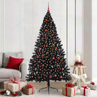 Kerstboom 210 cm zwart 300 LED PVC