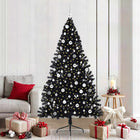 Kunstkerstboom zwart 210 cm met 300 LED