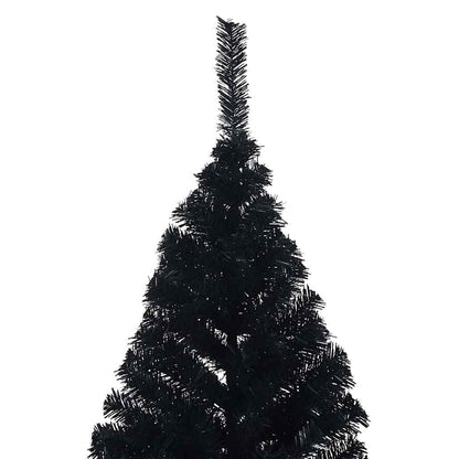 Kunstkerstboom met decoratieve touwlichten Zwart 240 cm PVC