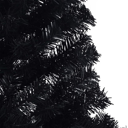 Kunstkerstboom met decoratieve touwlichten Zwart 240 cm PVC