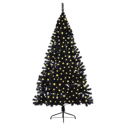 Kunstkerstboom met decoratieve touwlichten Zwart 240 cm PVC