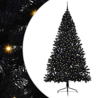 Kunstmatig Voorverlicht Kerstboom Met 300 Led Pvc Zwart 240 cm