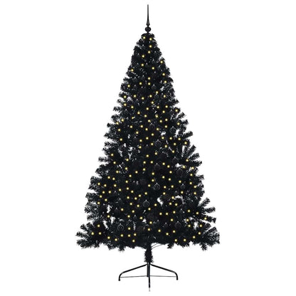 Kunstmatig Voorverlicht Kerstboom Met 300 Led Pvc Zwart 240 cm