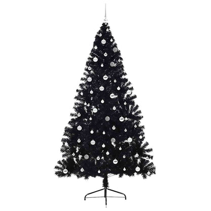 Kunstmatig Voorverlicht Kerstboom met 300 LED Zwart 240 cm PVC