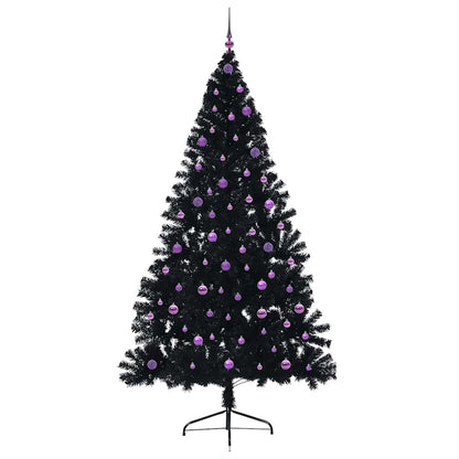 Kunstmatig Voorverlicht Kerstboom Met 300 Led Pvc Zwart 240 cm