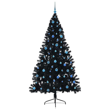 Kunstmatig Voorverlicht Kerstboom Met 300 Led Pvc Zwart 240 cm