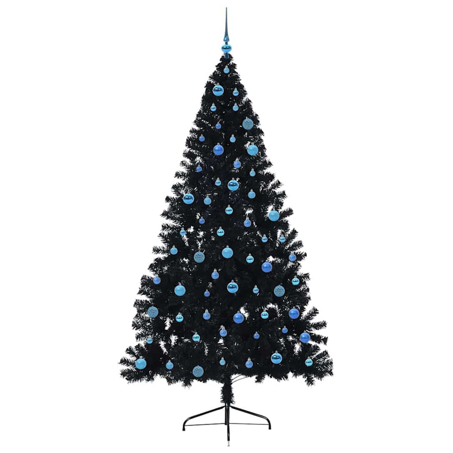 Kunstmatig Voorverlicht Kerstboom Met 300 Led Pvc Zwart 240 cm