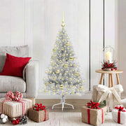 Kunstkerstboom zilver 120 cm met 150 LED