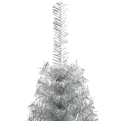 Kunstmatig Voorverlicht Kerstboom met 150 LED Zilver 150 cm PET