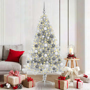 Kerstboom voorverlicht 180 cm zilver met 300 LED