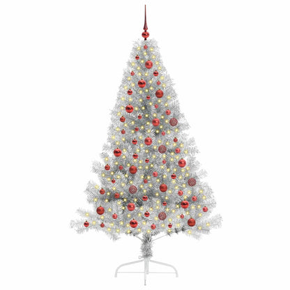 Kunstmatig Voorverlicht Kerstboom Zilver 180 cm PET