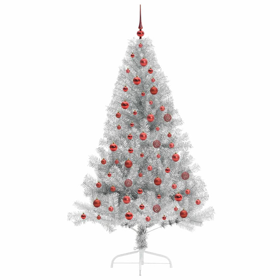 Kunstmatig Voorverlicht Kerstboom Zilver 180 cm PET