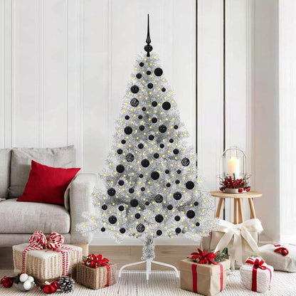 Kunstmatig Voorverlicht Kerstboom Zilver 180 cm PET