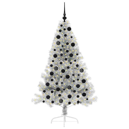 Kunstmatig Voorverlicht Kerstboom Zilver 180 cm PET